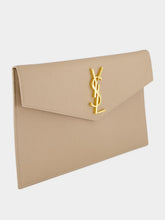 Saint Laurent Dark Beige Uptown Pouch in Grain de Poudre Leather