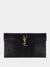 Saint Laurent Crocodile-Embossed Leather Uptown Pouch