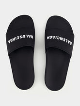 Balenciaga Logo Rubber Black Pool Slides