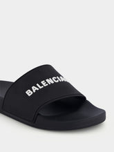 Balenciaga Logo Rubber Black Pool Slides