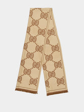 Gucci Beige GG Wool Jacquard Scarf