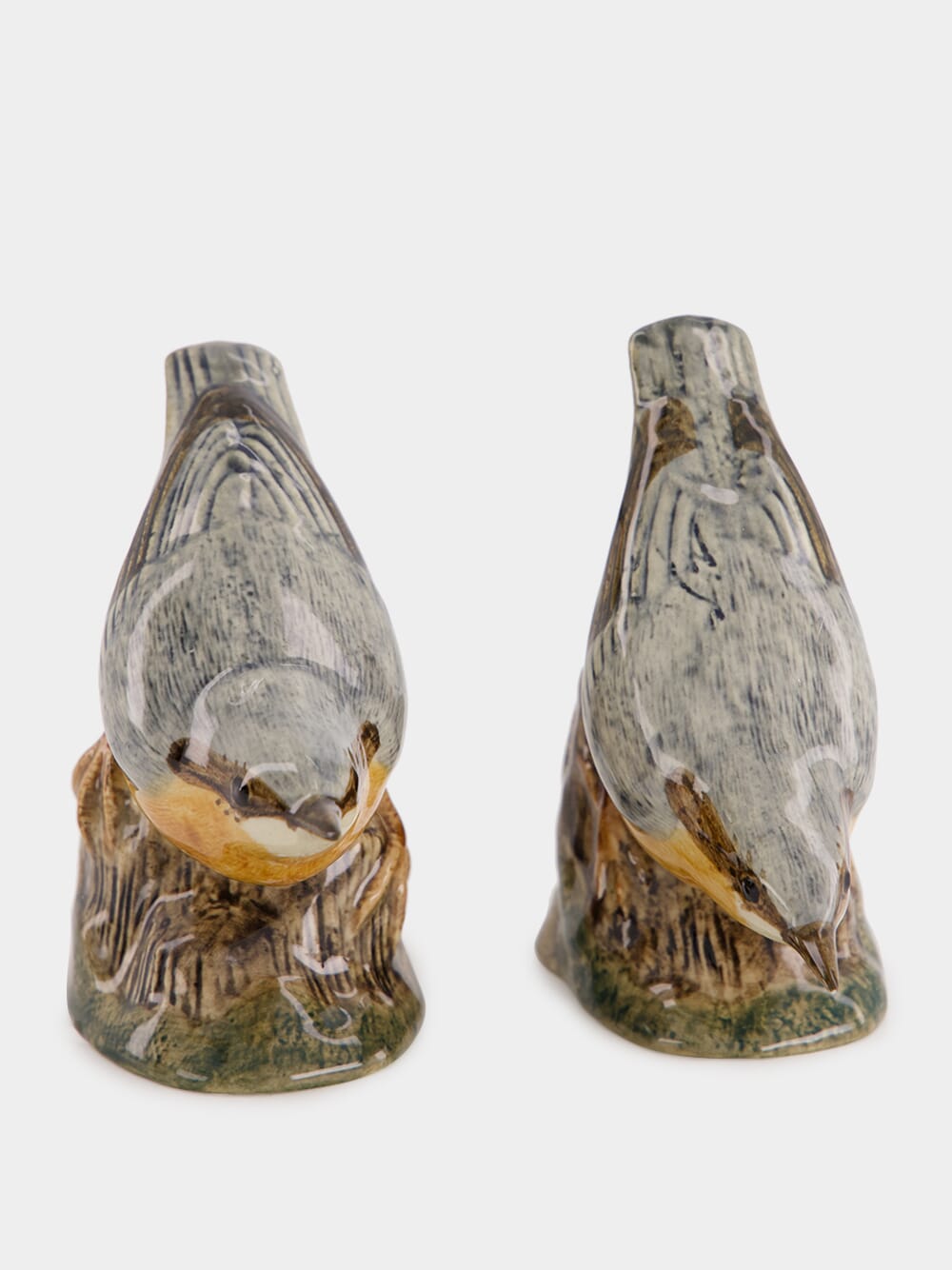 Set of 2 Nuthatch Ceramic Figures