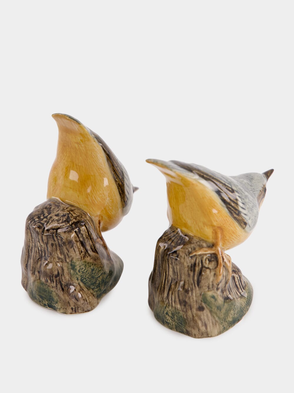 Set of 2 Nuthatch Ceramic Figures