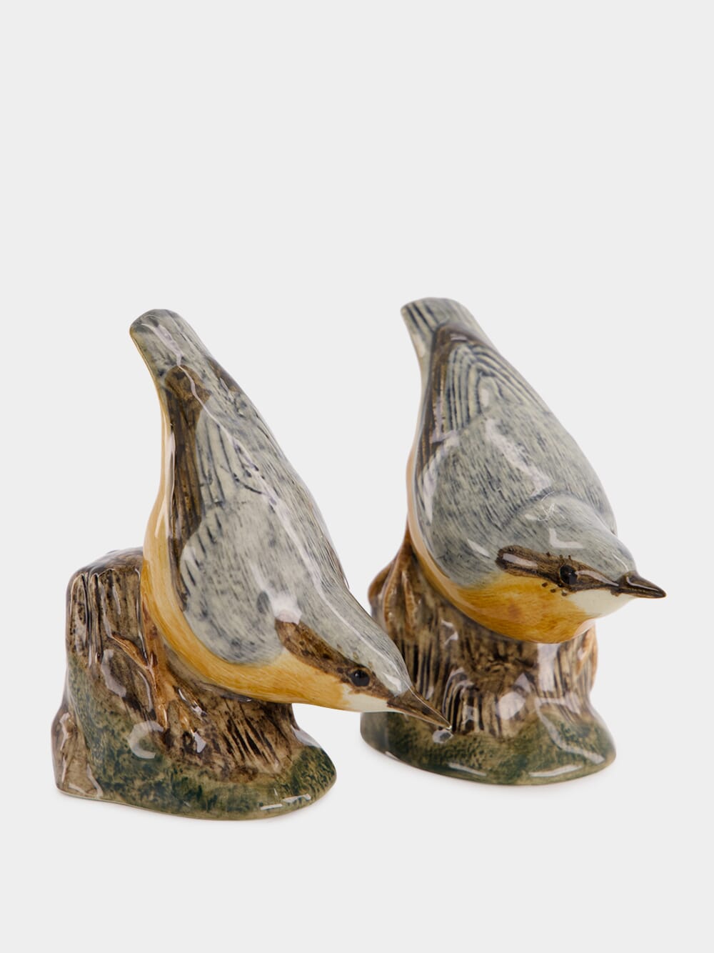 Set of 2 Nuthatch Ceramic Figures