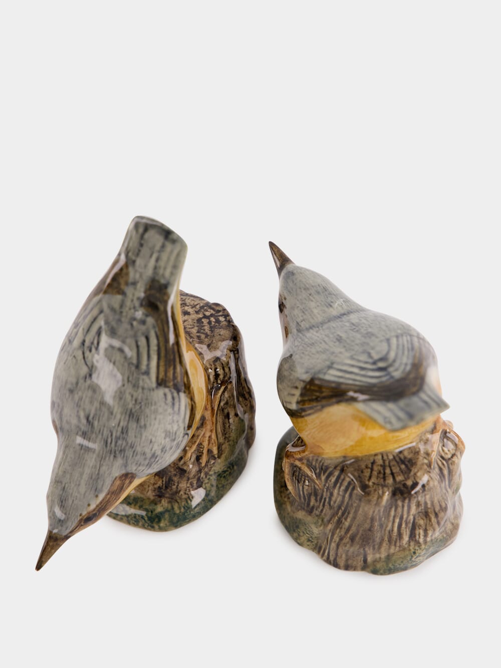 Set of 2 Nuthatch Ceramic Figures