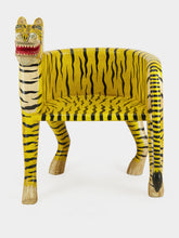 Chehoma Yellow Sculpted Tiger Mango Wood Left Armchair