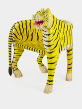 Chehoma Yellow Sculpted Tiger Mango Wood Right Armchair
