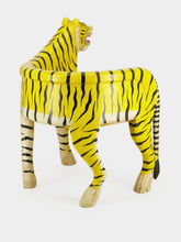 Chehoma Yellow Sculpted Tiger Mango Wood Right Armchair