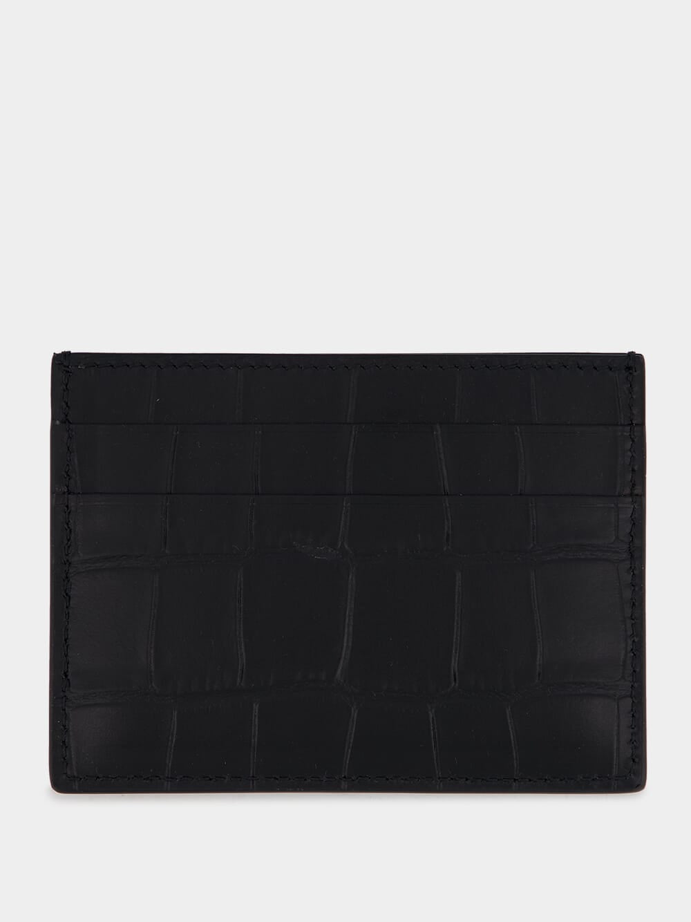 Matte Croc-Embossed Card Holder