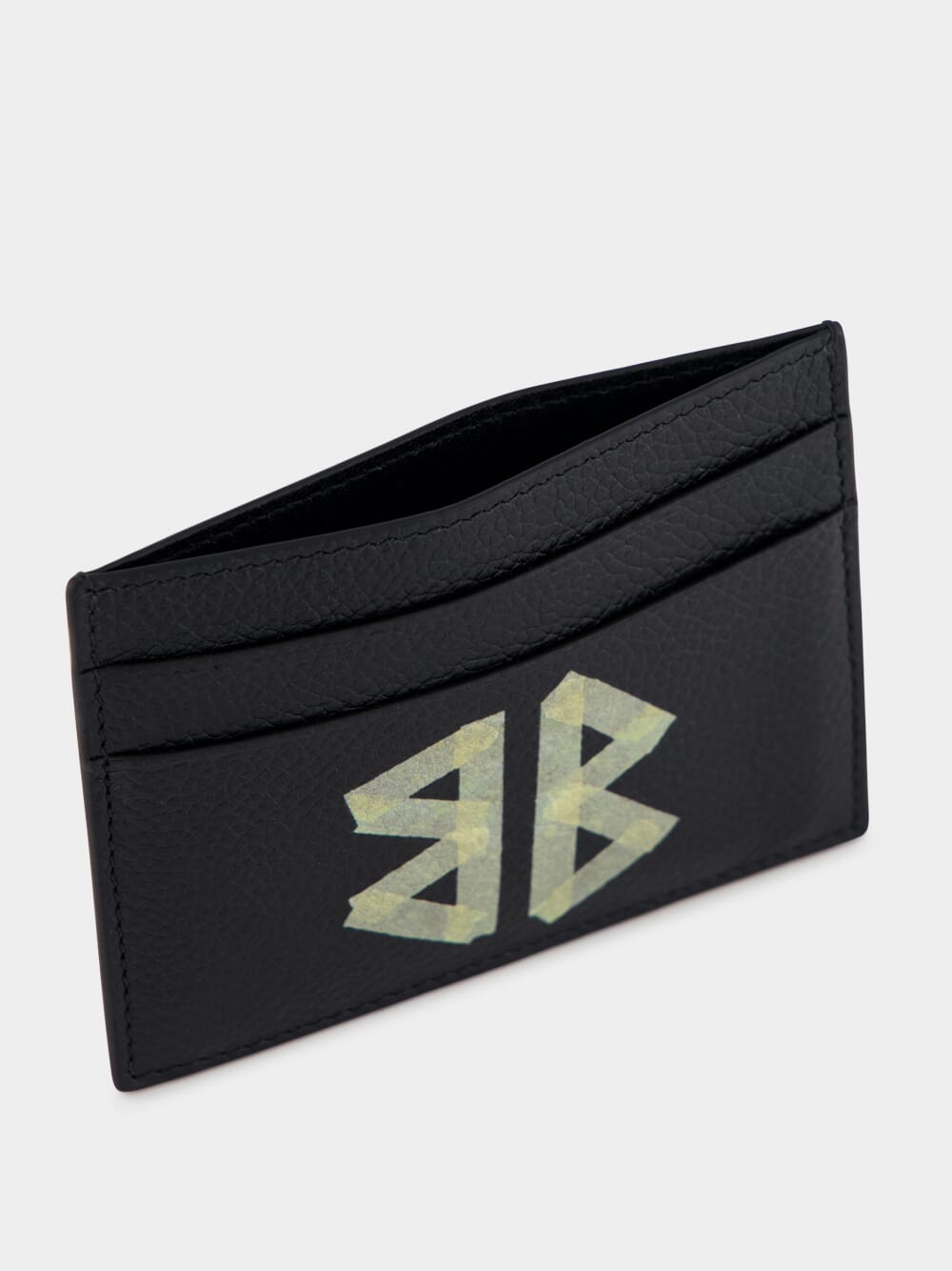 Black Grained Leather Cash Card Holder