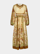 Zimmermann Cream Khaki Indra Cotton Silk Maxi Dress