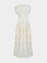 Zimmermann Daylight Waisted Linen Maxi Dress in Cream