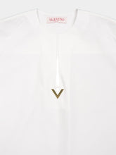 Valentino Garavani V Gold Detail Cotton Popeline Top