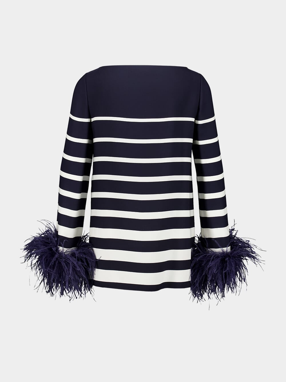 Striped Blouse with Feathers