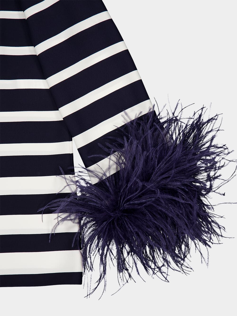 Striped Blouse with Feathers