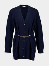 Valentino Garavani Virgin Wool Cardigan with VLogo Chain