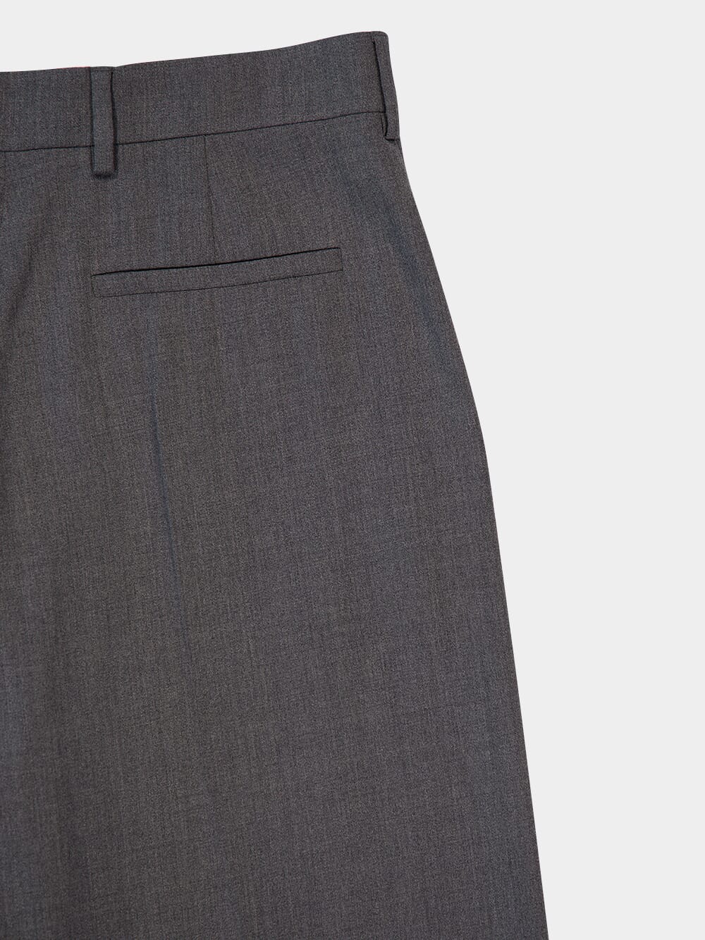 High-Waist Straight Leg Grey Wool Trousers