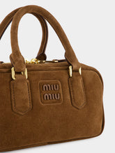 Miu Miu Cocoa Brown Suede Arcadie Top-Handle Bag
