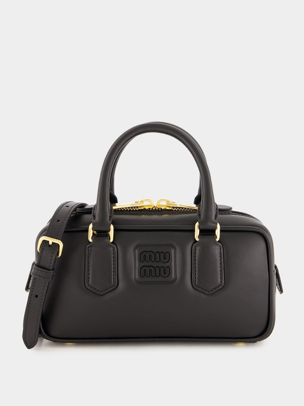 Black Arcadie Leather Top-Handle Bag