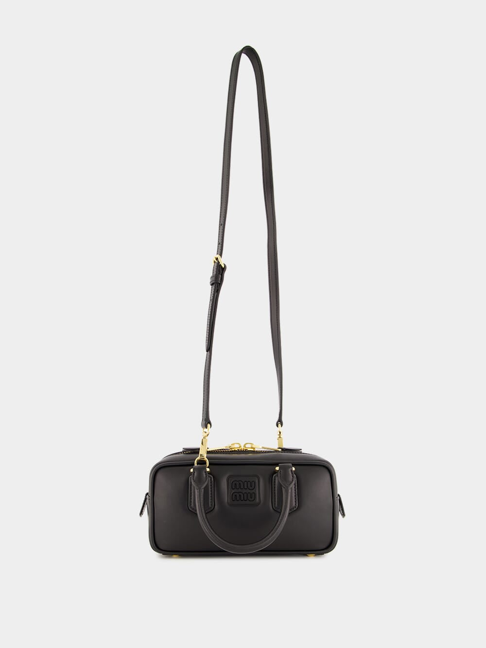 Black Arcadie Leather Top-Handle Bag