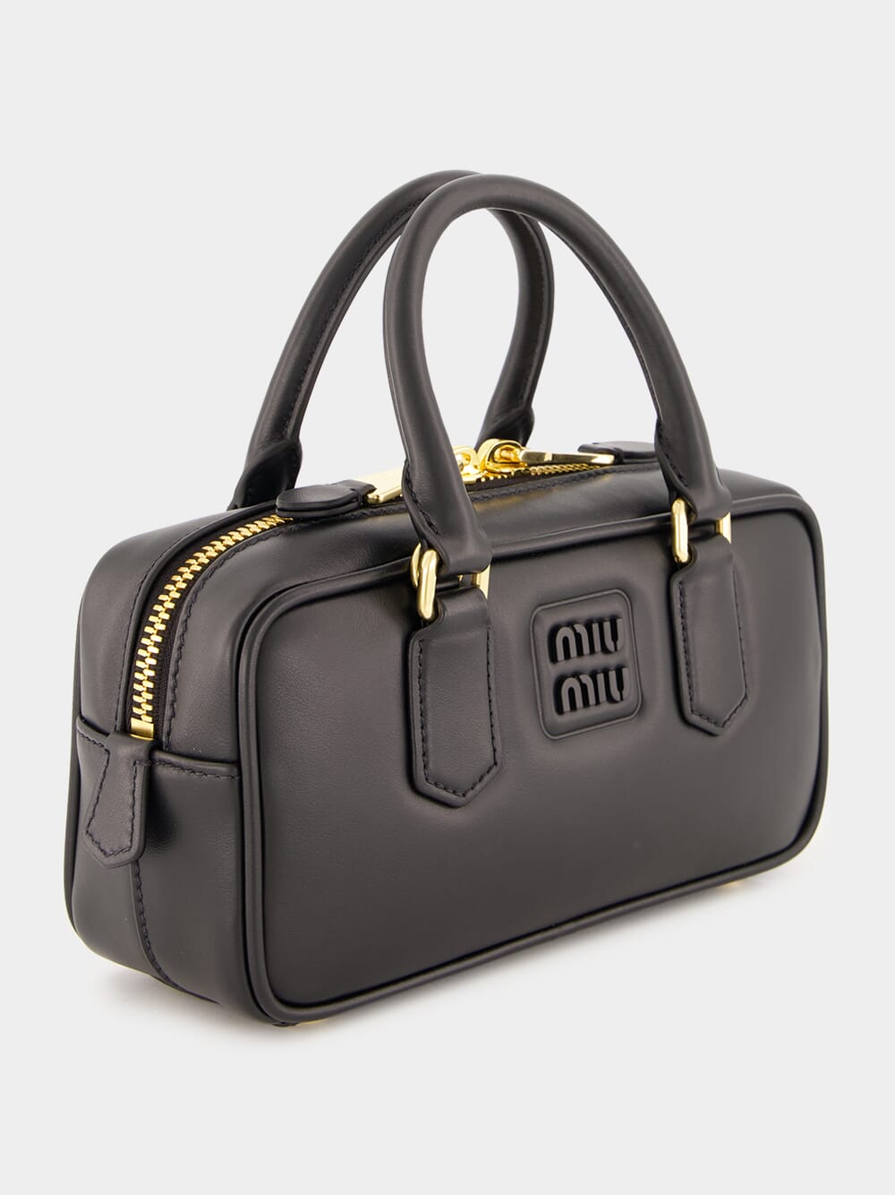 Black Arcadie Leather Top-Handle Bag