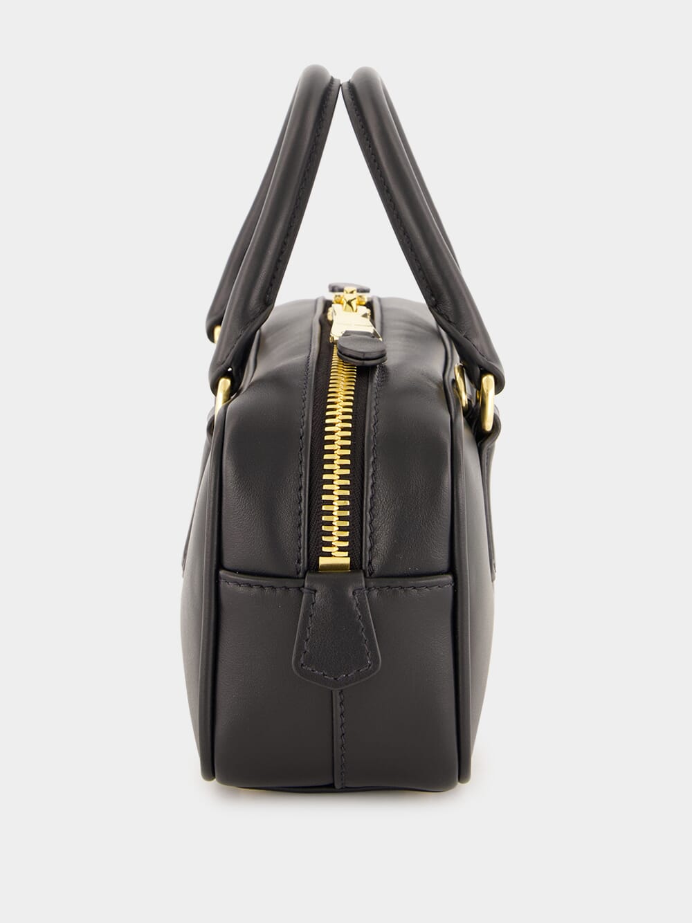 Black Arcadie Leather Top-Handle Bag