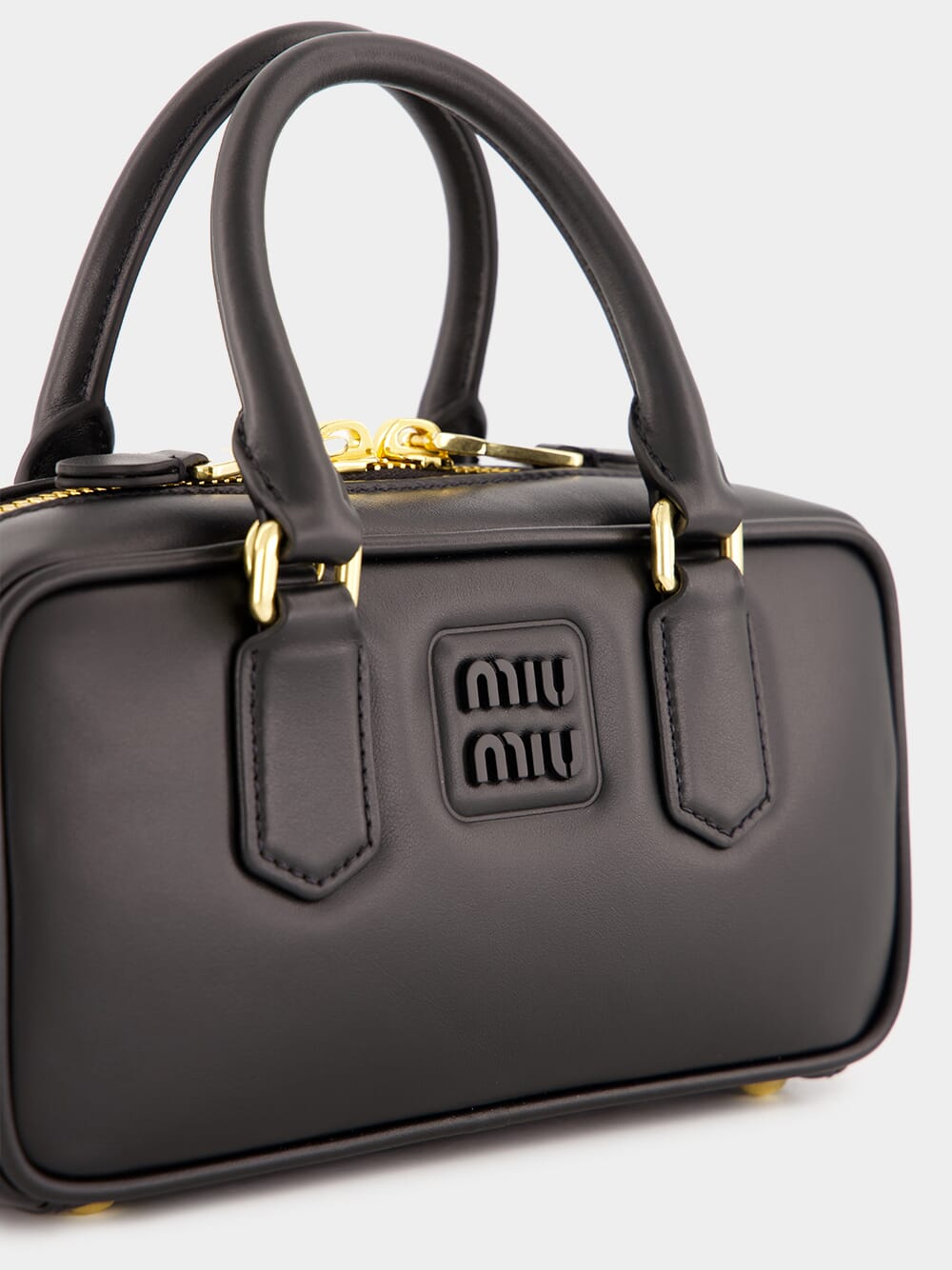 Black Arcadie Leather Top-Handle Bag