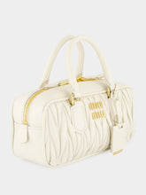 Miu Miu White Arcadie Matelassé Leather Small Bag