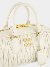 Miu Miu White Arcadie Matelassé Leather Small Bag