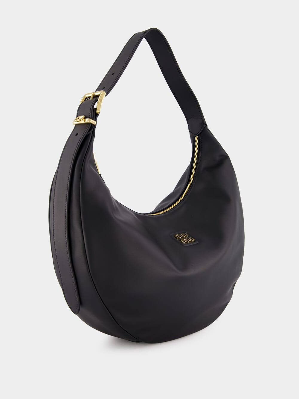 Black Leather Hobo Bag