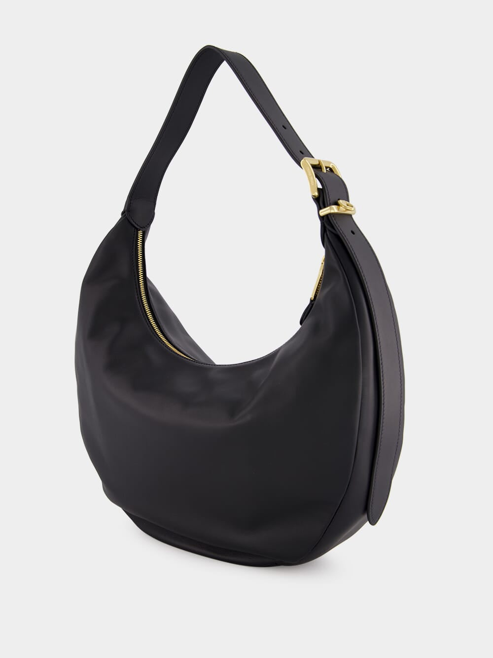 Black Leather Hobo Bag