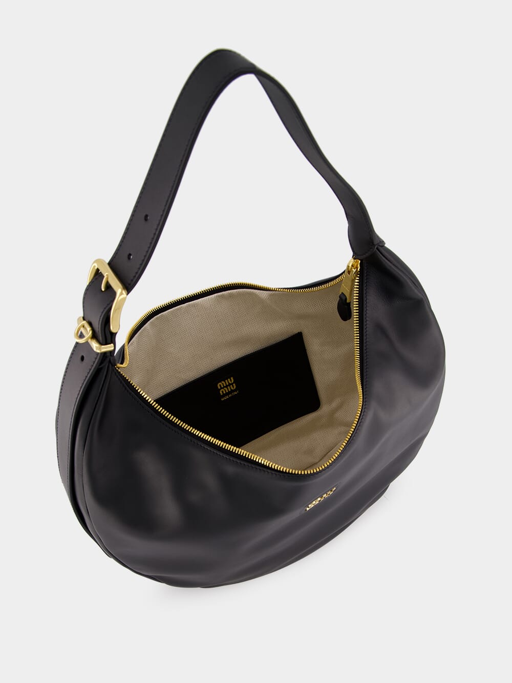 Black Leather Hobo Bag