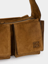 Miu Miu Cocoa Utilitaire Suede Shoulder Bag