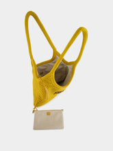 Miu Miu Ivy Raffia-Effect Woven Tote Bag in Ocre