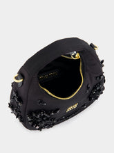Miu Miu Black Wander Embroidered Satin Duchesse Mini Bag