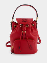 Miu Miu Red Calf Leather Bucket Backpack