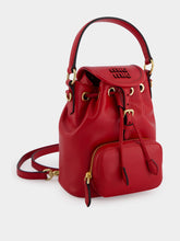 Miu Miu Red Calf Leather Bucket Backpack
