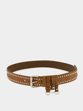 Miu Miu Oak Brown Studded Leather Belt