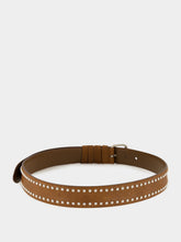 Miu Miu Oak Brown Studded Leather Belt