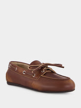 Miu Miu Sienna Brown Unlined Bleached Leather Boat Shoes