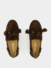 Miu Miu Brown Suede Tassel Loafers