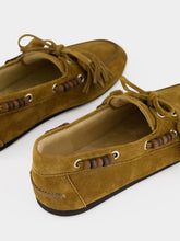 Miu Miu Camel Suede Tassel Deck Shoes