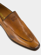 Miu Miu Cognac Brown Leather Loafers
