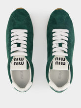 Miu Miu Green Plume Suede Sneakers