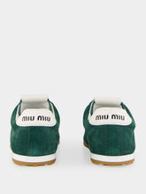 Miu Miu Green Plume Suede Sneakers