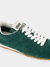 Miu Miu Green Plume Suede Sneakers