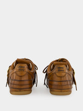 Miu Miu Cognac Leather Sneakers with Buckle