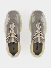 Miu Miu Cloudy Gray Technical Suede Sneakers