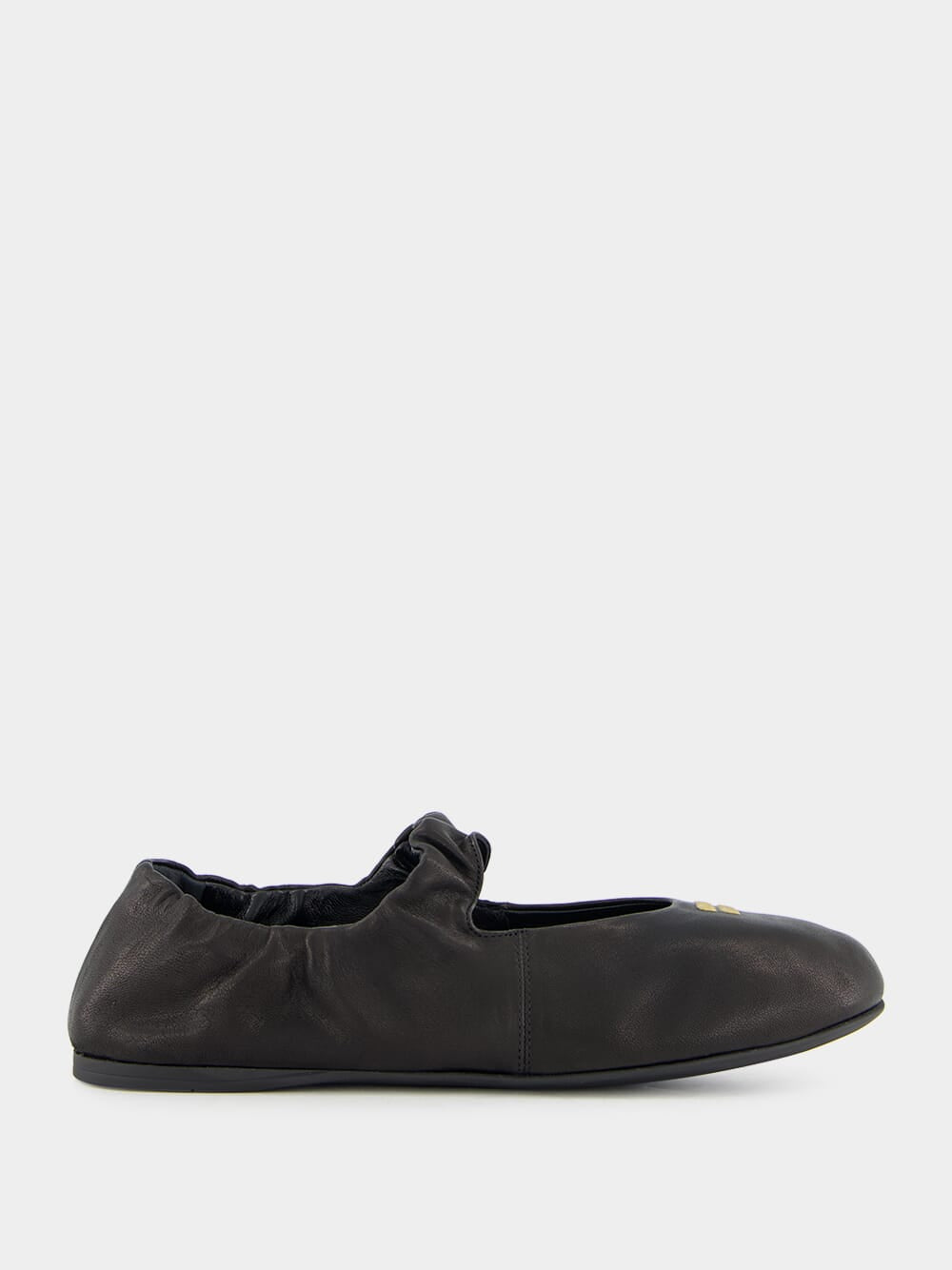 Black Nappa Leather Ballerinas