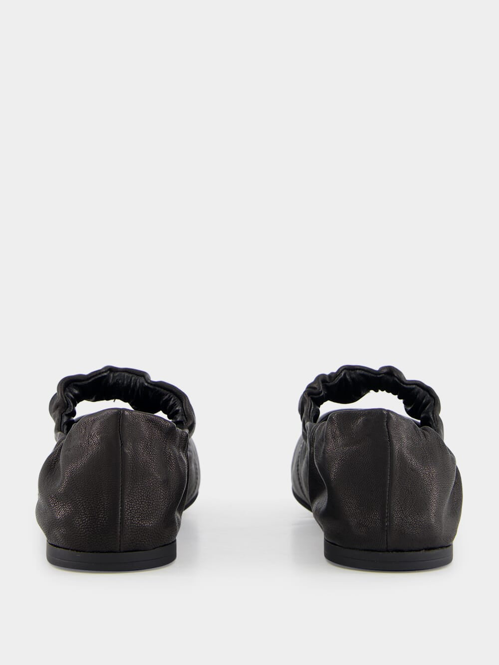 Black Nappa Leather Ballerinas